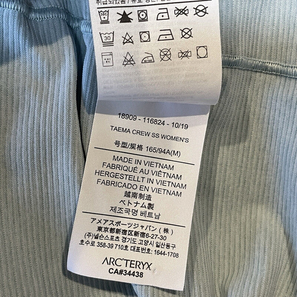 Arc’teryx Top Short Sleeve Outdoor Hiking T-Shirt Taema Light Blue Sz M - Picture 7 of 8